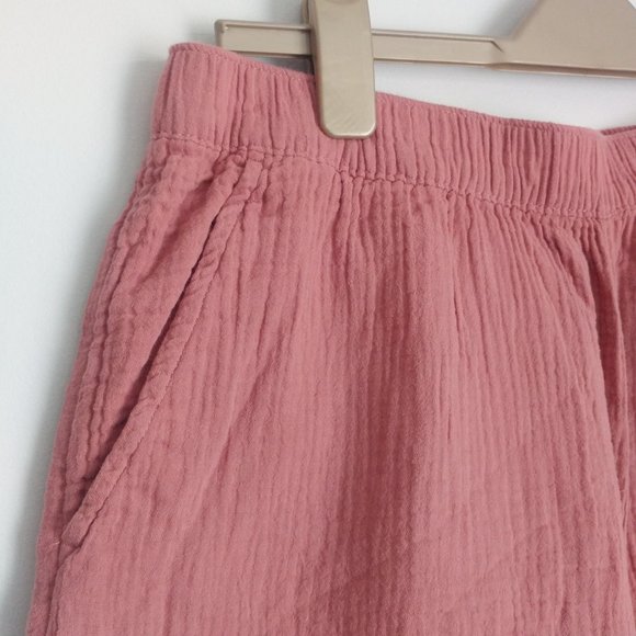 CYNTHIA ROWLEY Women's Size Large Gauzy All Cotton Shorts Beachy Coral Pockets - Picture 2 of 5